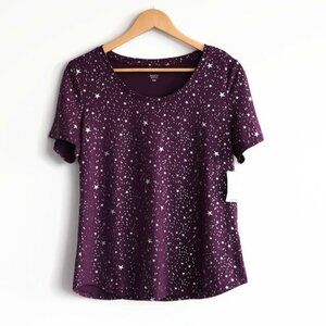 Ricki's Tee-shirt - Purple with silver stars - Size M - NWT
